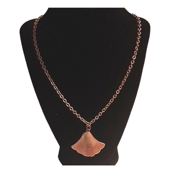 Pink Shell Necklace Gold 23" Chain - Picture 2 of 9